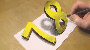 Happy New Year - How to Draw Number 7 & 8 - 3D Trick Art with Vamos