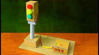 How to make Traffic light at home Showing on the model cardboard - Science Project - Traffic light