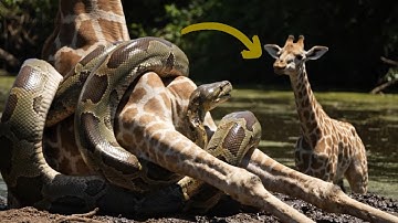 Heroic Rescue Team Saves Mother Giraffe from Deadly Giant Python Attack 🐍4K Cinematic Rescue