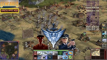 China Air Force vs USA Air Force! (1vs7) C&C Generals Zero Hour Apocalyptic mod.