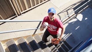 Weird space behind the outfield walls at Dodger Stadium