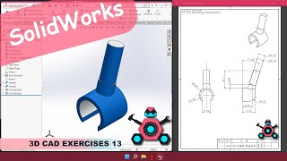 SolidWorks | 3D CAD EXERCISES 13 | StudyCadCam | Solution Tutorial |