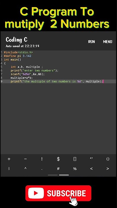 C Program To Multiply two numbers || C Program For Beginners || #viral ...