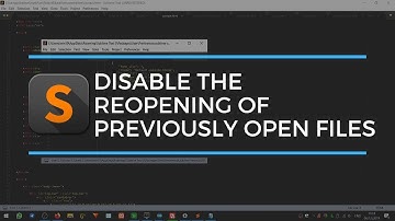 [SOLVED] Disable the reopening of previously open files in Sublime