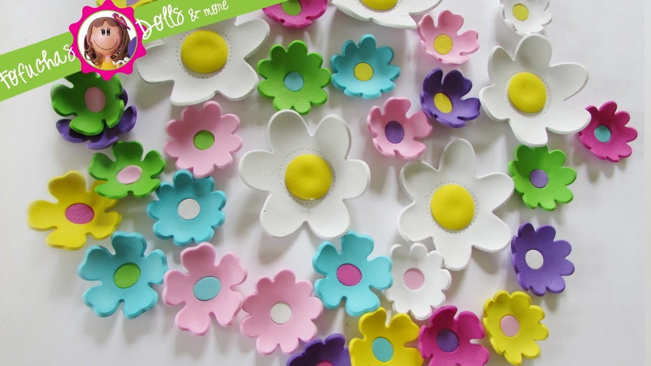 7 3d Foam Flowers Ideal for Foam Crafts, Fofuchas and More 