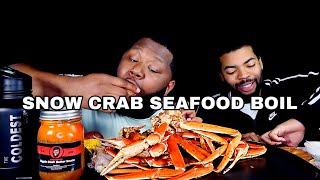 SNOW CRAB SEAFOOD BOIL MUKBANG + @panerabread WITH @BeingMylen