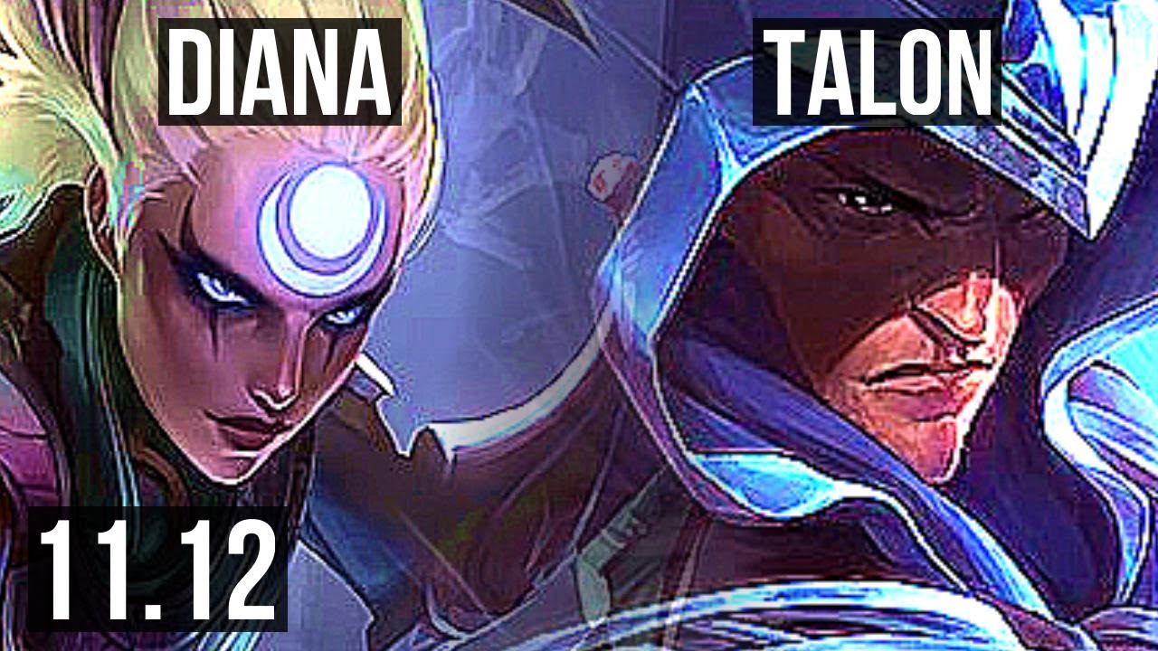 DIANA vs TALON (JUNGLE) | 21/1/5, Rank 4 Diana, Quadra, Legendary, Rank 19 | KR Challenger | v11.12
