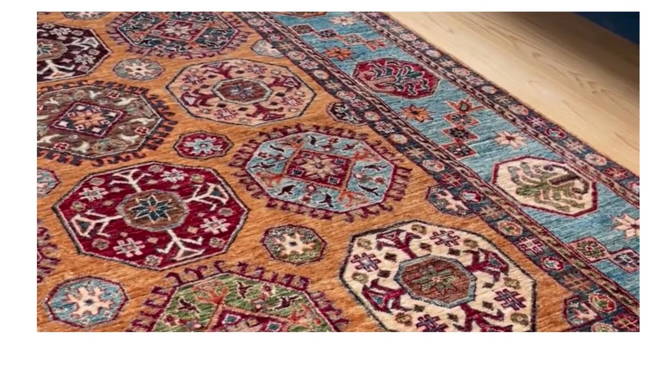 アフガニスタン絨毯：新品コーカサス地方に由来を持つKAZAK（カザック 