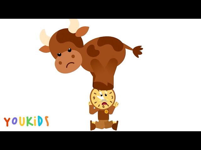 Hickory Dickory Dock w/ Bull, Beetle, Turtle | YouKids Nursery Rhymes class=