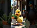The little yellow duck cooks a loving meal for the little girl.#duck #shorts #cute #ducklings