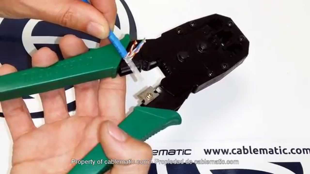 Monasterio Gallo Separación como montar un conector RJ45 en cable UTP FTP STP de red Ethernet -  distribuido por CABLEMATIC ® - YouTube
