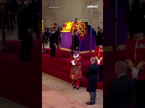 Queen's grandchildren hold silent vigil in Westminster Hall #shorts #yahooaustralia