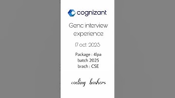 Cognizant latest interview experience #cognizant #cognizantgenc #campusdrive #placements #salary