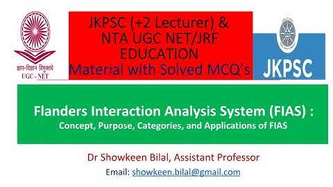 Flanders Interaction Analysis System (FIAS) #jkpsclecturerpreviouspapers