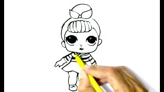 How to draw L.O.L.Doll in easy steps for children, kids, beginners