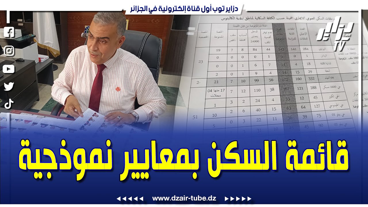 شاهد...الطريقة النموذجية في توزيع السكنات الإجتماعية..الوالي المنتدب للمقاطعة الإدارية براقي