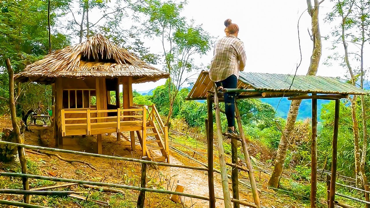 Off-Grid Farm Work: Building Entrance Gate and Hillside Terraces || Lý Mai Daily Life