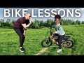 Daddy daughter bike riding lessons
