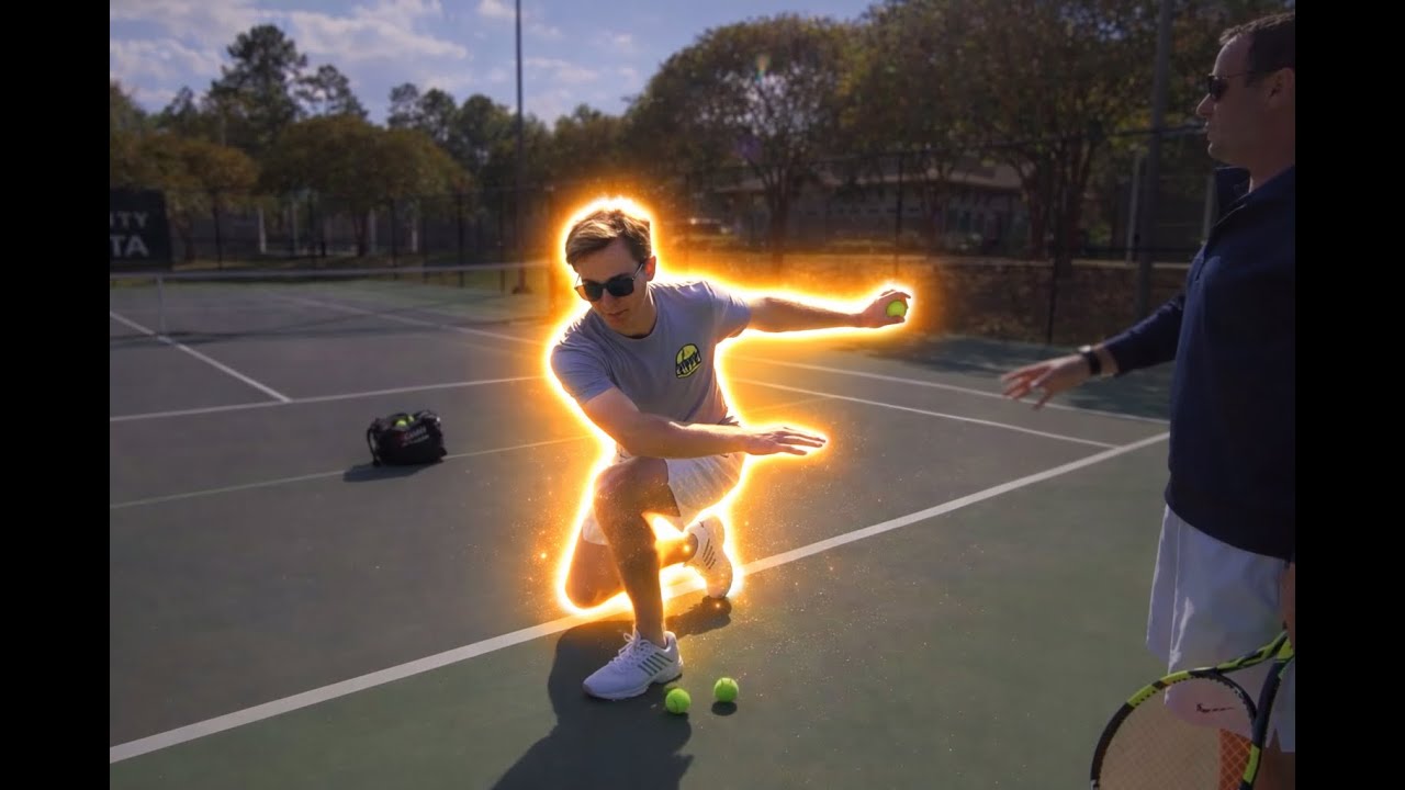 Техника удара справа в теннисе — это упражнение увеличивает скорость вращения на сотни оборотов в...