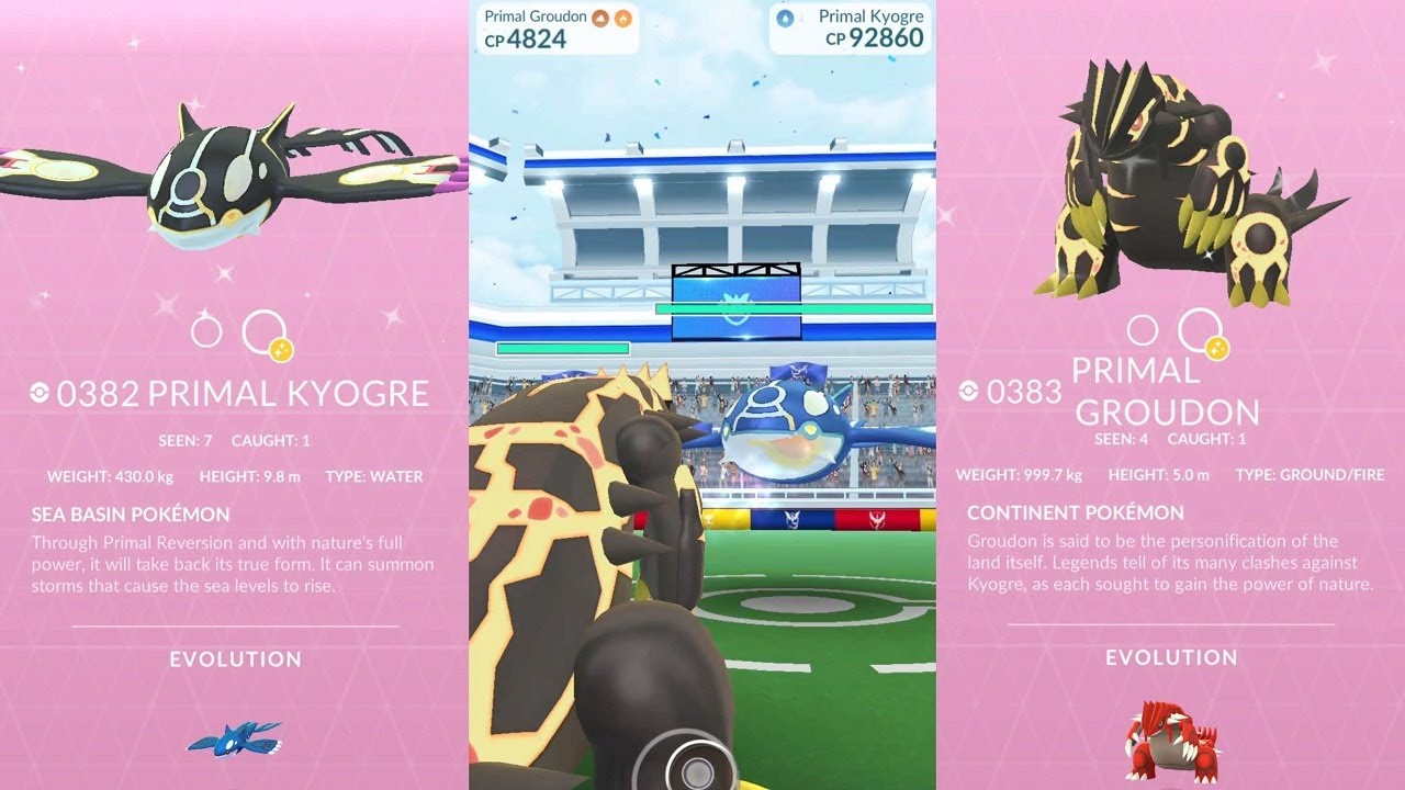 Pokemon GO adds Primal Groudon and Kyogre in new Hoenn event