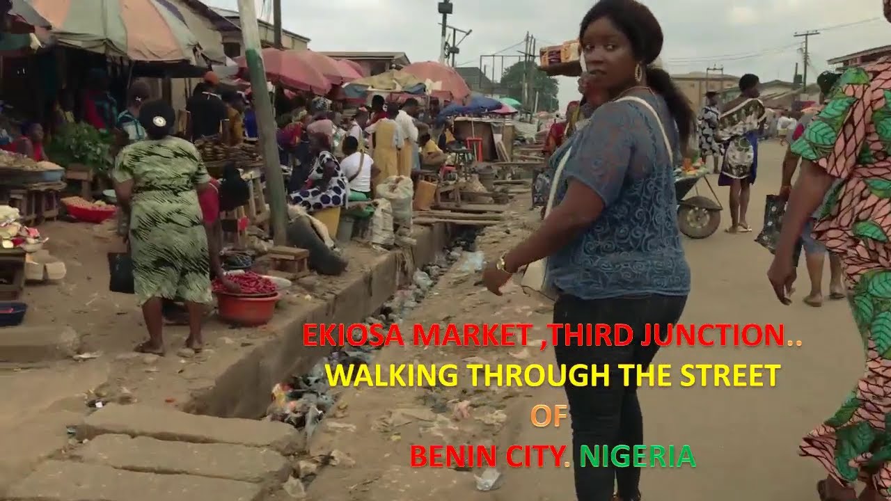 EKIOSA MARKET ,THIRD JUNCTION .WALK THROUGH THE STREET OF BENIN CITY , EDO: NIGERIA BUSNESS DISTRICT