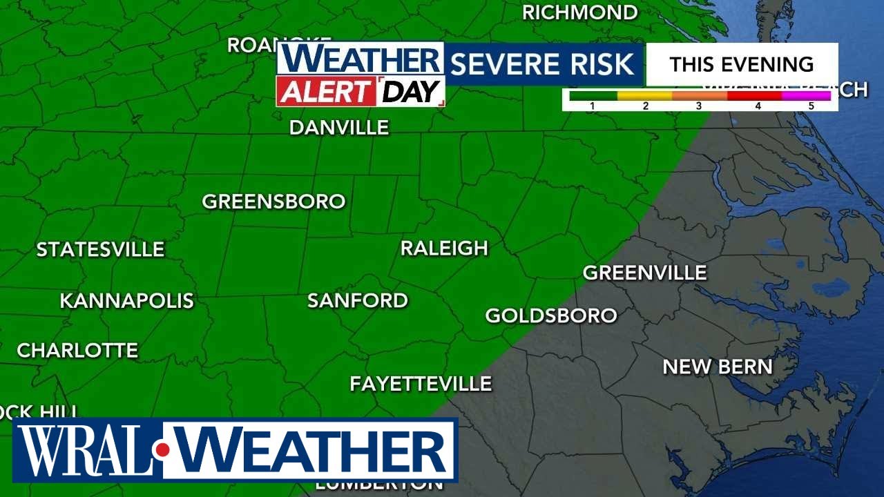 North Carolina Forecast: Central NC now under Level 1 risk for severe ...
