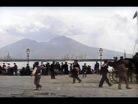 Filmed In 1896 Port Of Santa Lucia Naples Vesuvius 