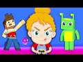 Groovy The Martian in the world of Minecraft! Video Game animation for kids & Nursery Rhymes