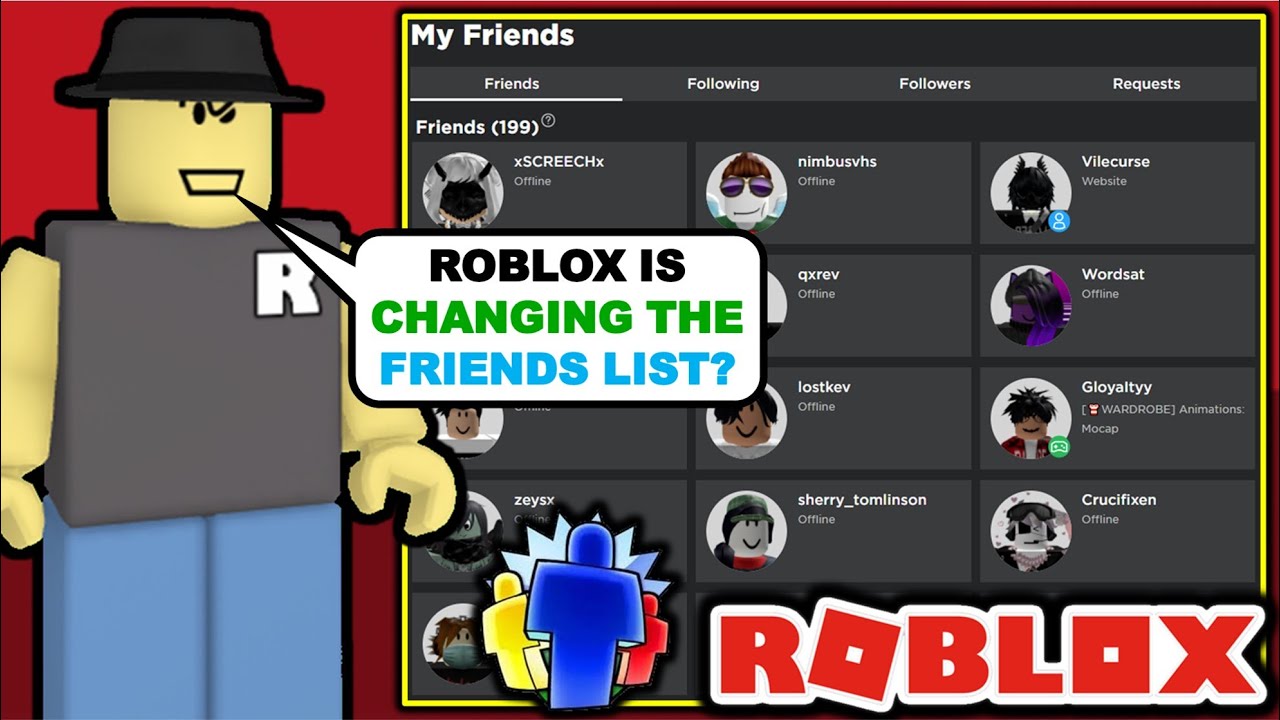 Roblox Is Updating Changing The Friends List Youtube - roblox.com friend list