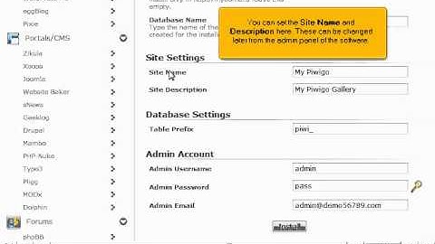 How to install Piwigo from Softaculous