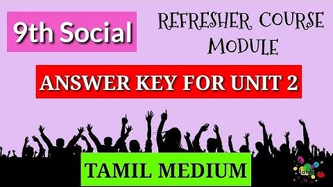 9th Social Refresher course module answer key Tamil medium unit 2 my Hobbies channel
