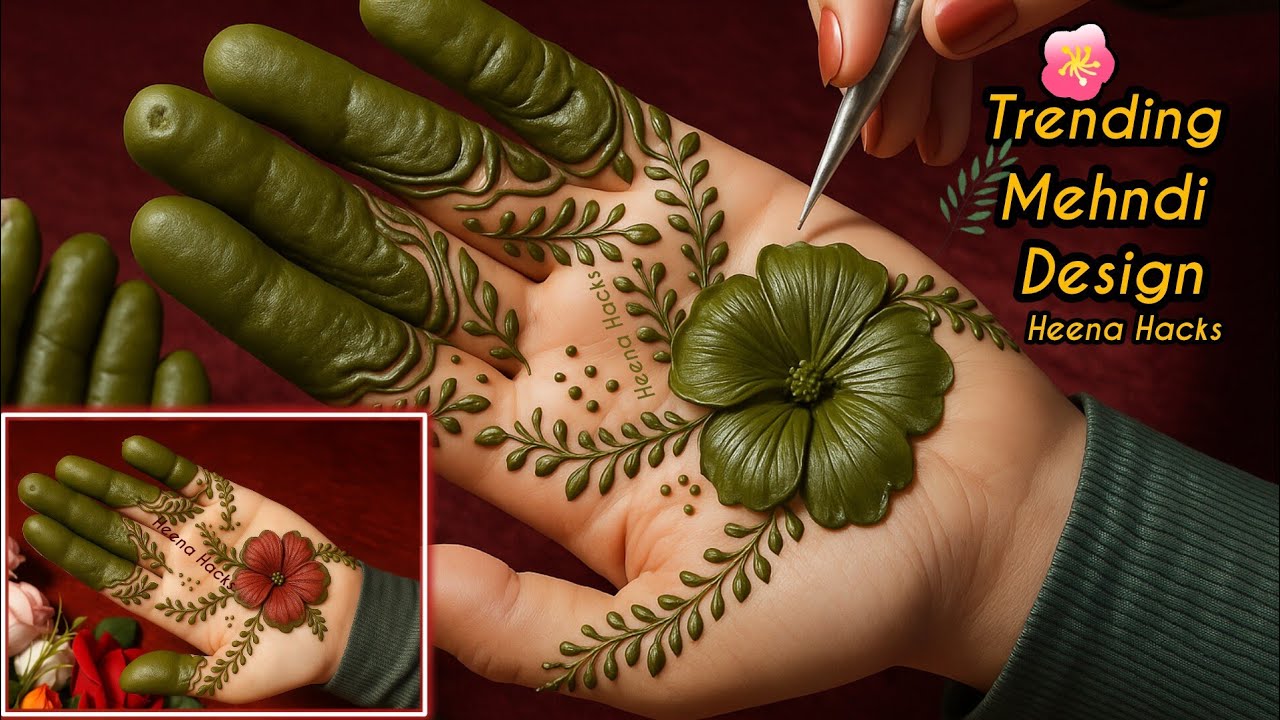 Very easy leaf henna Stylish Mehndi Design ❤️ / mehndi designs / मेहंदी डिज़ाइन mehandi ka design 🌺 