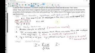 ap stat 10.11 1 proportion z test video 2