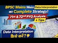 बीपीएससी मेंस डेटा इंटरप्रिटेशन मास्टर प्लान | 71st &amp; 72nd BPSC DI PYQ Book | strategy , tips #bpsc