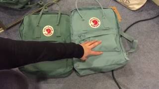 Comparing Fjallraven Kanken Classic in Frost Green and Sky Blue