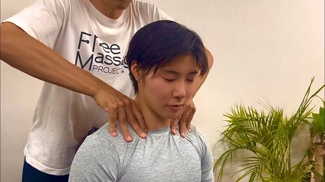 ASMR Японский массаж плеч и спины для зажатых и уставших плеч и спины