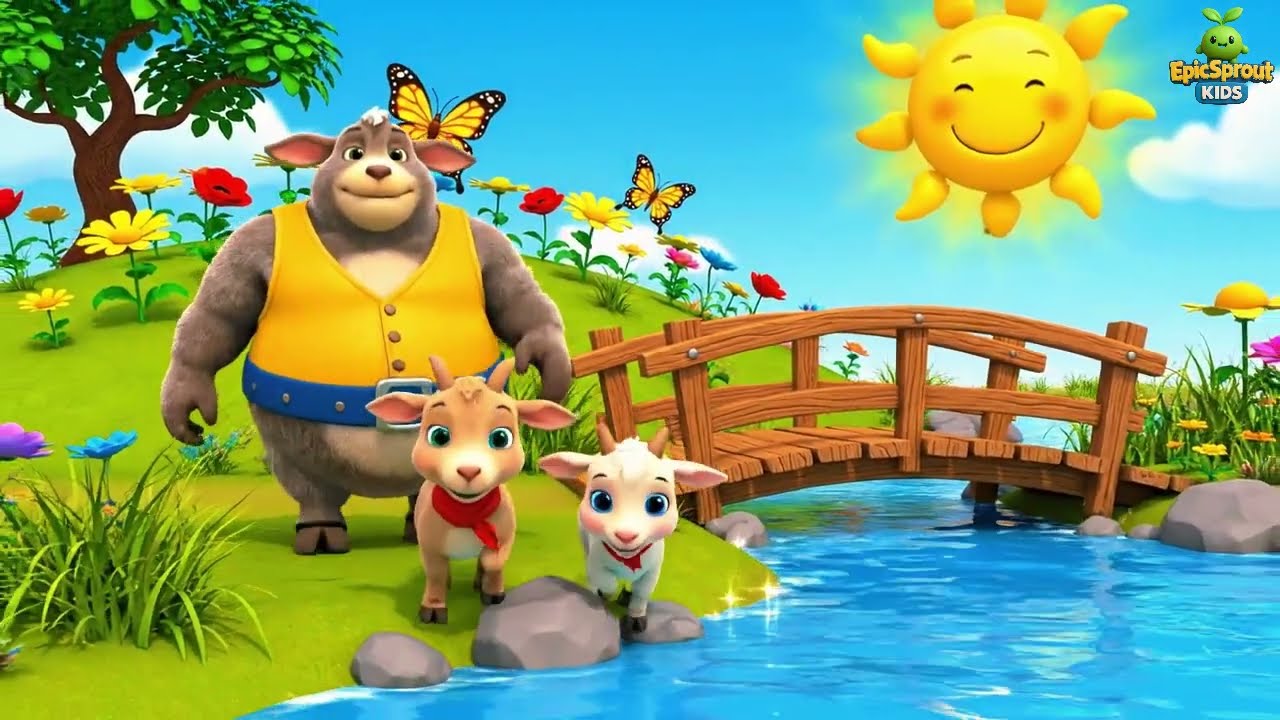 Uzbek | Uch Kichkina Echki Aka-uka Gruff | The Three Billy Goats Gruff | kids song
