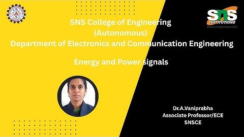 Energy and Power signals|Signals and Systems|SNS Institutions