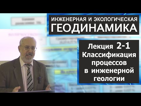 2-1. Инженерная и экологическая геодинамика. Классификация процессов в инженерной геологии