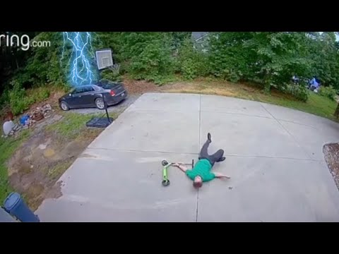 Lightning Strikes Family WAY TOO CLOSE!! *Dad reacts by telling the Scooter to Save Itself* 😂