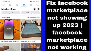 Fix facebook marketplace not showing up 2023 | facebook marketplace not working 2023