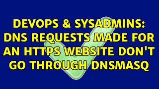 Celebrity DevOps & SysAdmins: DNS requests made for an HTTPS website don't go through dnsmasq Wealth