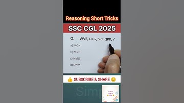 SSC CGL Reasoning | Series Reasoning Short Tricks | Simple Easy 55M #ssccgl #shorttrick #reasoning
