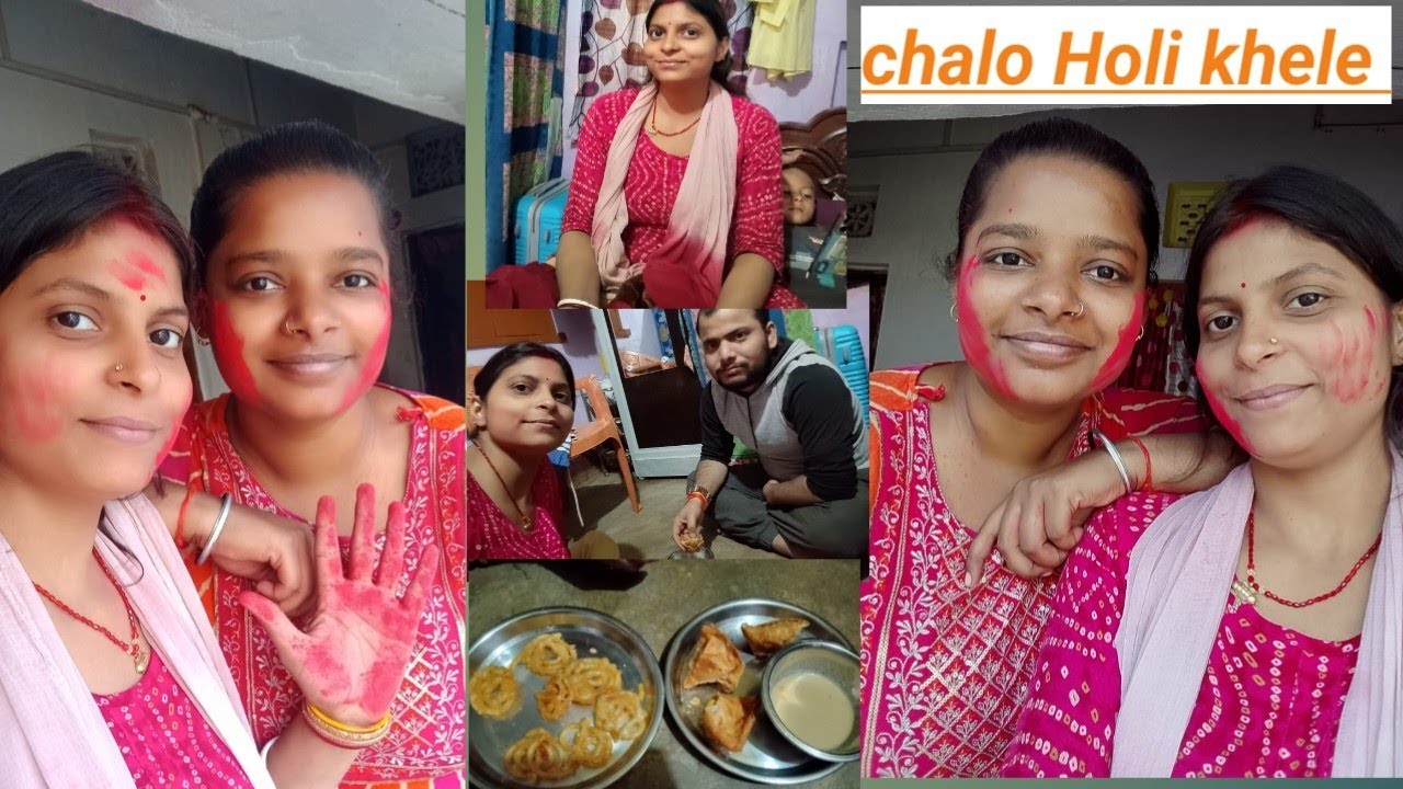 Kundan ji ke jane k badh ham log khela Holi 🫟#vlogvedio #housewife #holispecial 