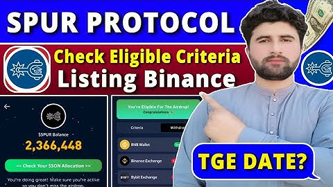 Spur Protocol Check Eligiblity Criteria | Spur Protocol Listing Binance | Rizwan Baloch
