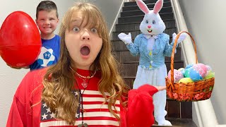 We CAUGHT the EASTER BUNNY in OUR HOUSE! Aubrey and CALEB EASTER EGG HUNT!