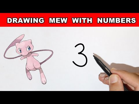 Pokemon  How to draw Mew with number 3 step by step easy for beginners