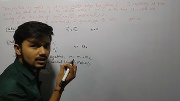 Two particles of masses m1 & m2 in projectile motion have velocities V1 and V2 respectively at time