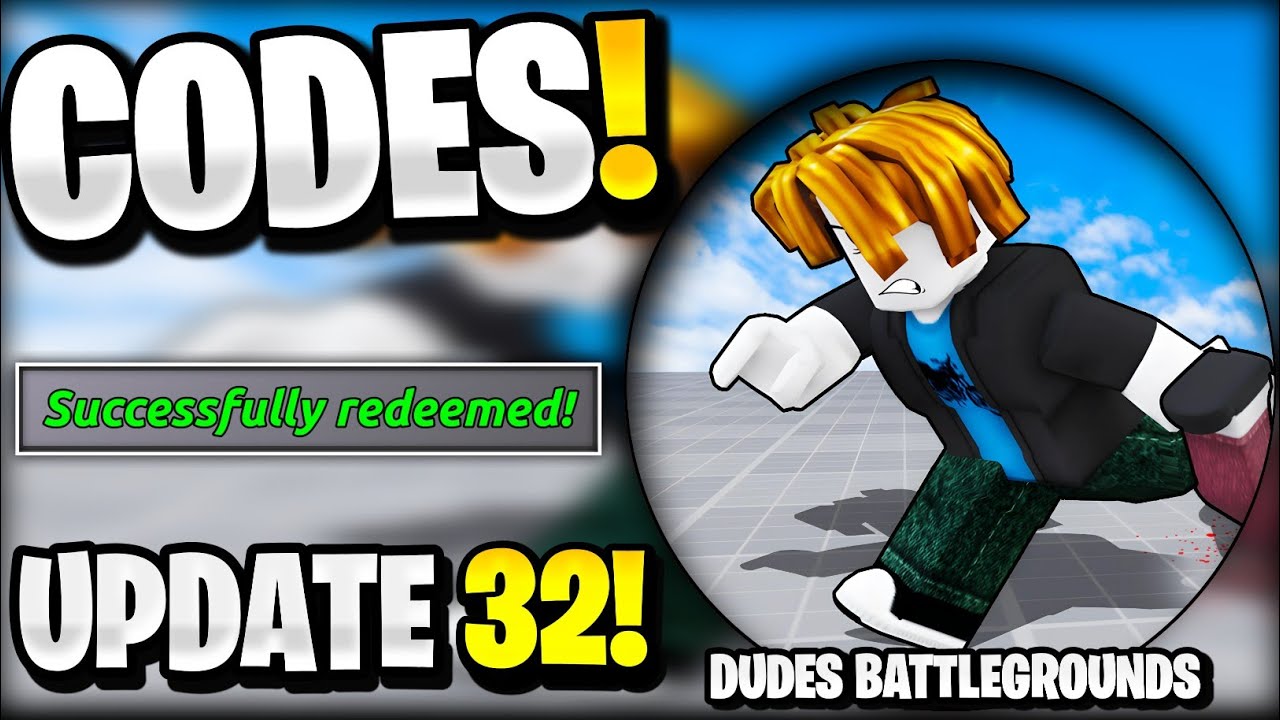 🔥*NEW* All Working UPDATE 32 CODES FOR DUDES BATTLEGROUNDS! ROBLOX ...