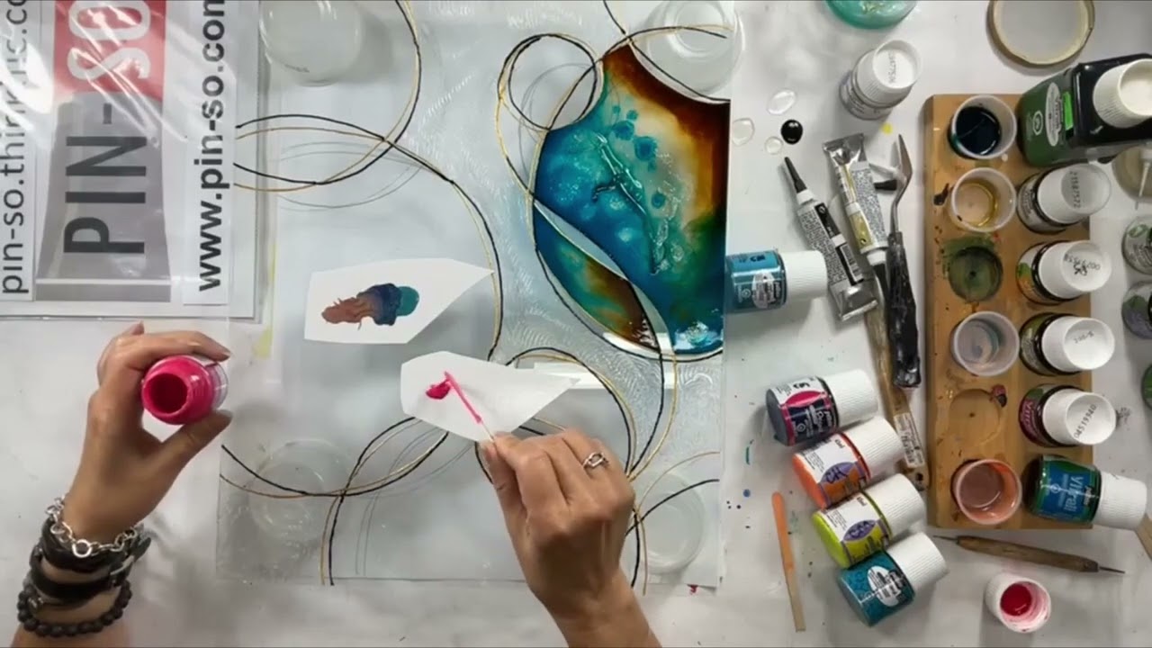 Витражная живопись на оргстекле (часть 2) «Призма и Луна» Жозе Клутье